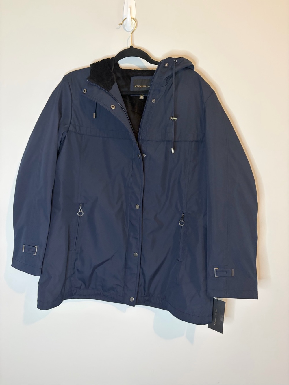 NWT Weatherproof Women's XL Heavy Insulated Parka Coat Navy Blue F9408